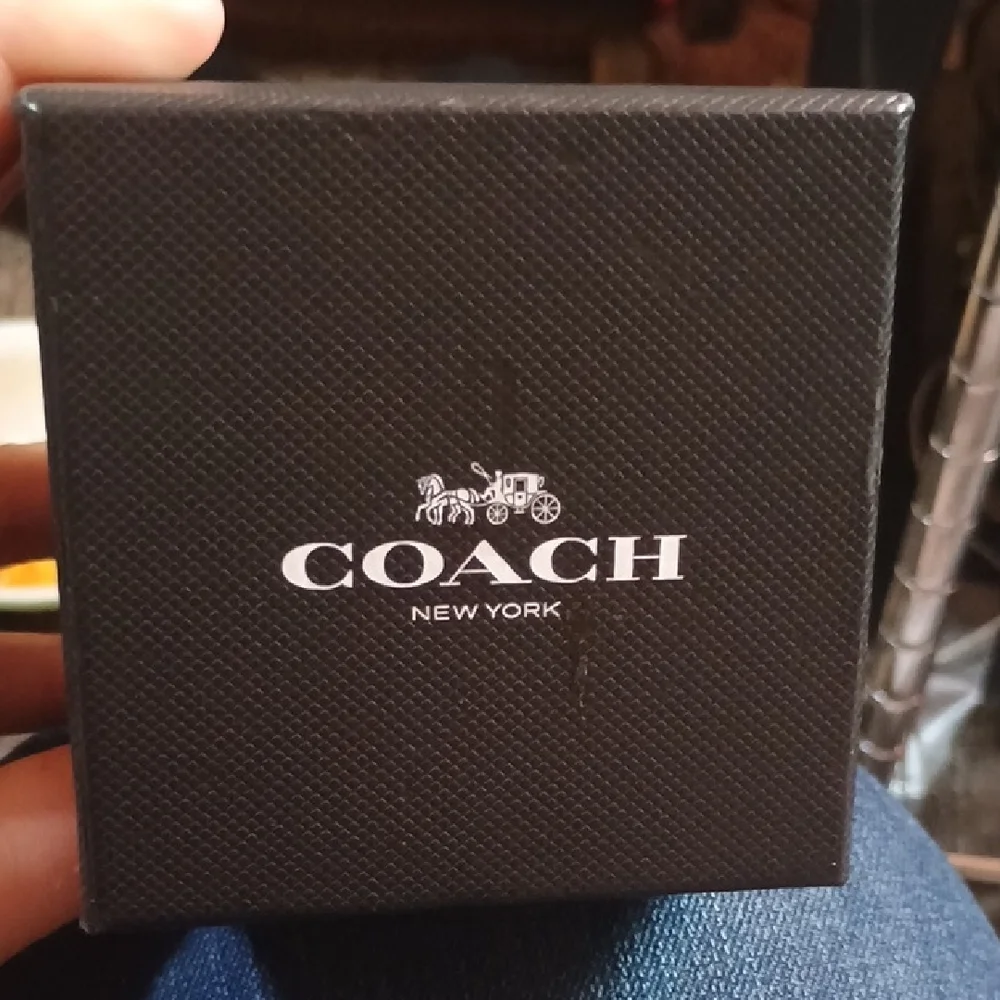 Coach Black and Silver Men's Watch with Orange Accent - Picture 4 of 4